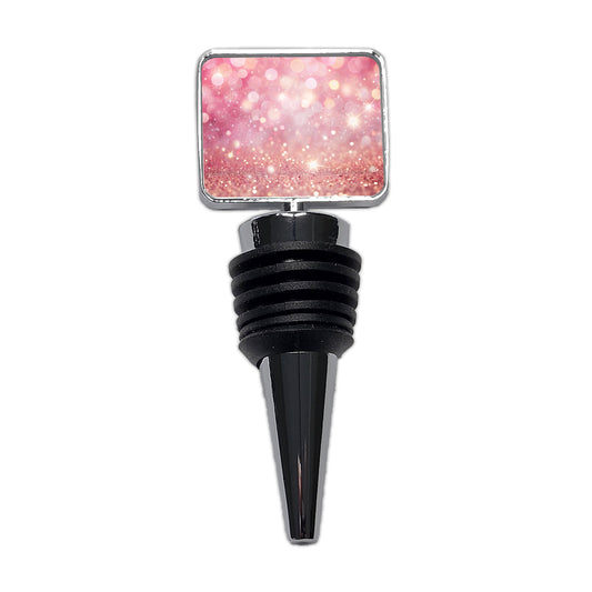 Light Pink Faux Glitter Wine Bottle Stopper