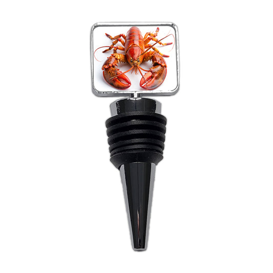 New England Lobster On White Background Wine Bottle Stopper