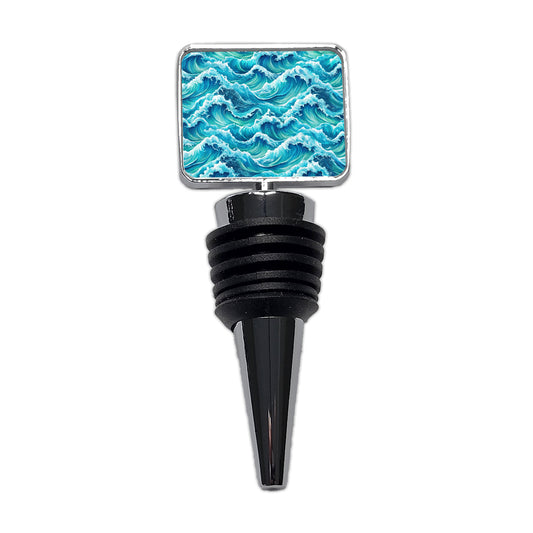 Ocean Waves Pattern Wine Bottle Stopper