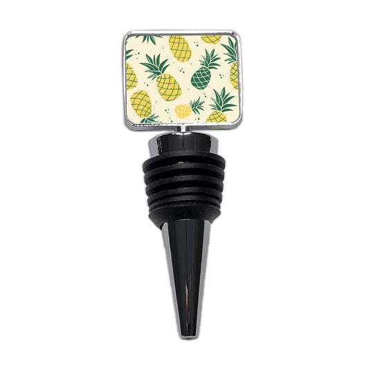 Scattered Tropical Pineapples Wine Bottle Stopper