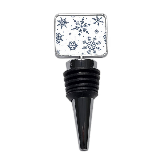 Scattered Snowflakes Winter Christmas Wine Bottle Stopper