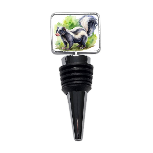 Skunk Watercolor Wine Bottle Stopper