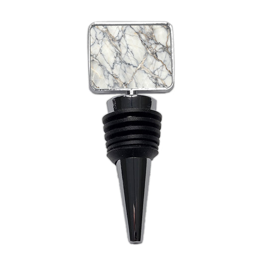 Sleek Faux Marble Wine Bottle Stopper
