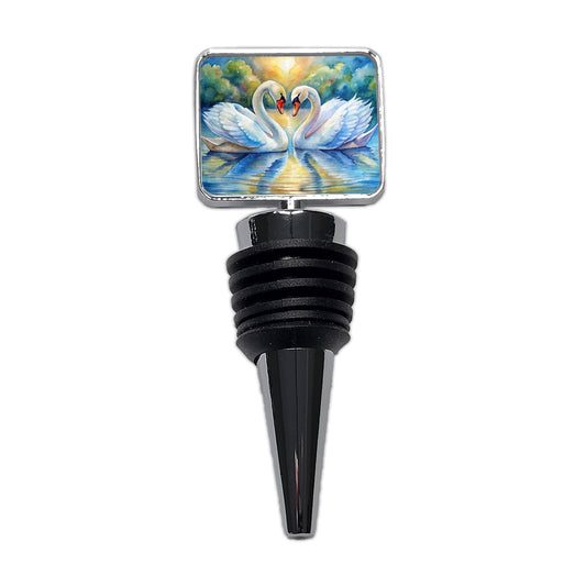 Swans In Love Valentine's Day Wine Bottle Stopper