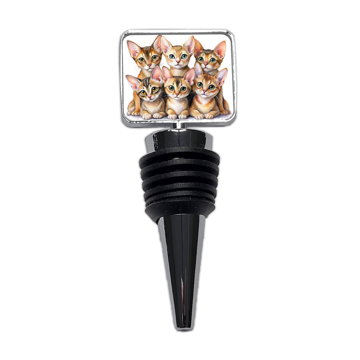 Sweet Abyssinian Cats Wine Bottle Stopper