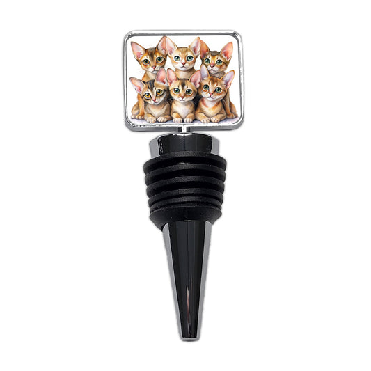Sweet Abyssinian Cats Wine Bottle Stopper