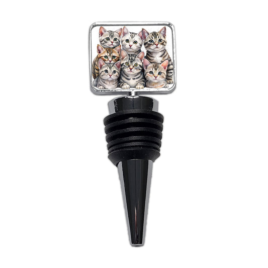 Sweet American Shorthair Cats Wine Bottle Stopper