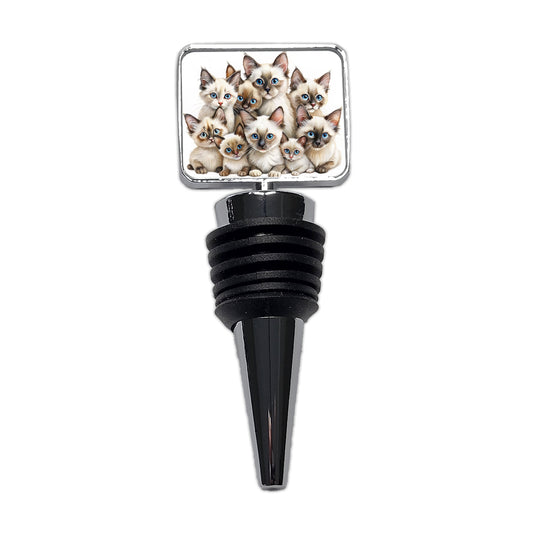 Sweet Balinese Cats Wine Bottle Stopper