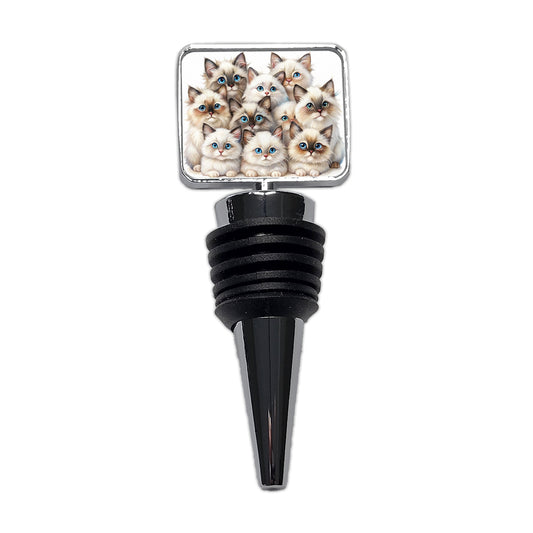 Sweet Birman Cats Wine Bottle Stopper