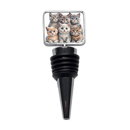 Sweet British Shorthair Cats Wine Bottle Stopper