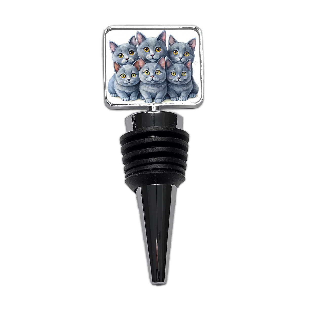 Sweet Chartreux Cats Wine Bottle Stopper