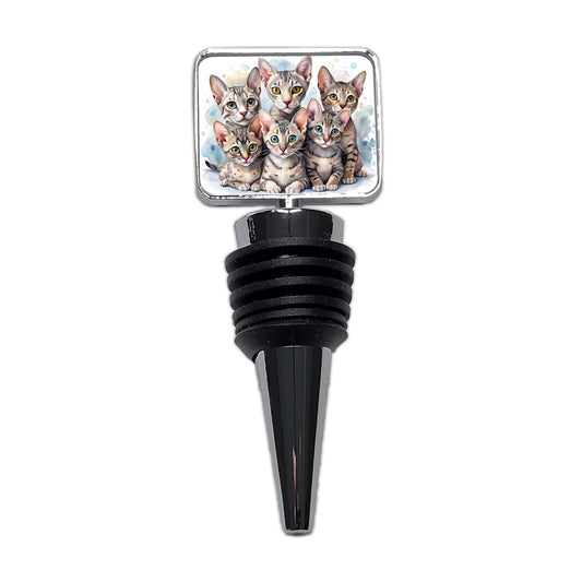 Sweet Egyptian Mau Cats Wine Bottle Stopper