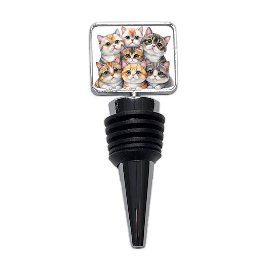 Sweet Exotic Shorthair Cats Wine Bottle Stopper