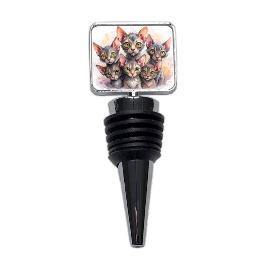 Sweet Lykoi Cats Wine Bottle Stopper