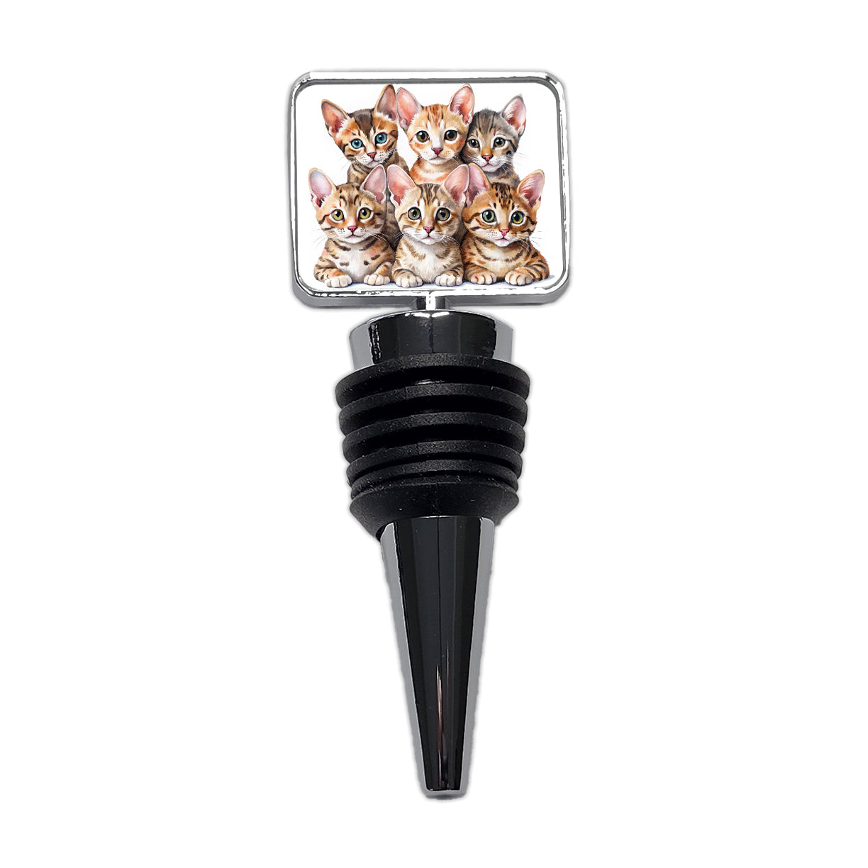 Sweet Ocicat Cats Wine Bottle Stopper