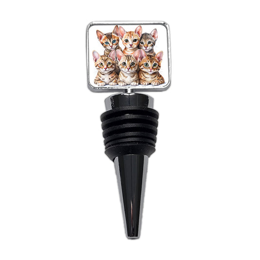 Sweet Ocicat Cats Wine Bottle Stopper