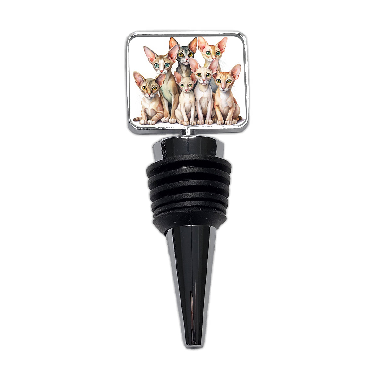 Sweet Oriental Shorthair Cats Wine Bottle Stopper