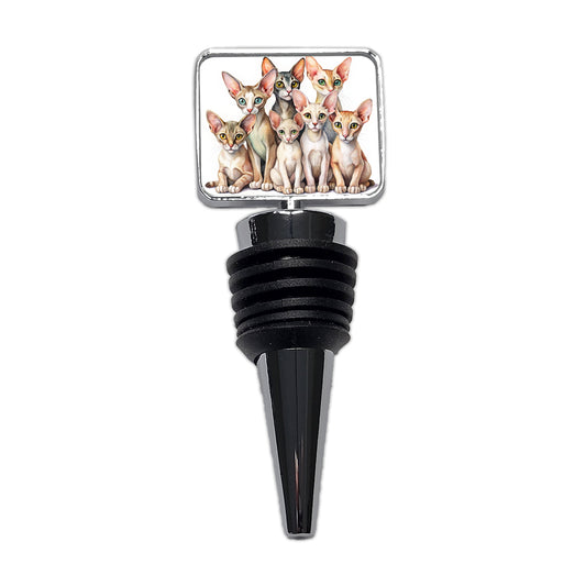 Sweet Oriental Shorthair Cats Wine Bottle Stopper