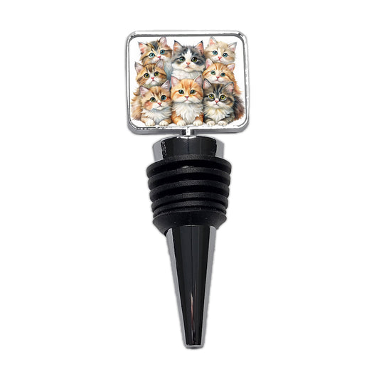 Sweet Ragamuffin Cats Wine Bottle Stopper