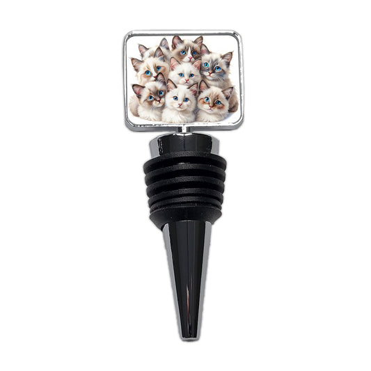 Sweet Ragdoll Cats Wine Bottle Stopper