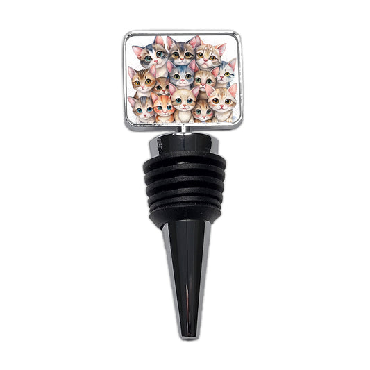 Sweet Singapura Cats Wine Bottle Stopper