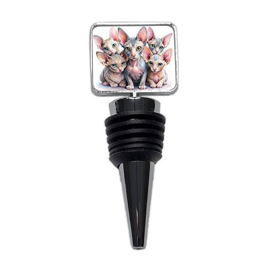 Sweet Sphynx Cats Wine Bottle Stopper
