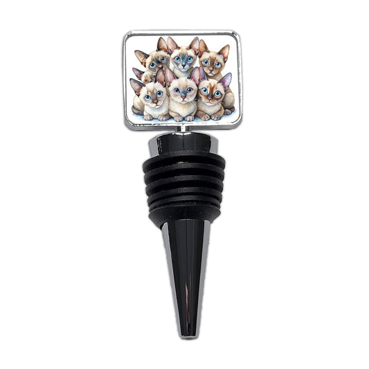 Sweet Tonkinese Cats Wine Bottle Stopper