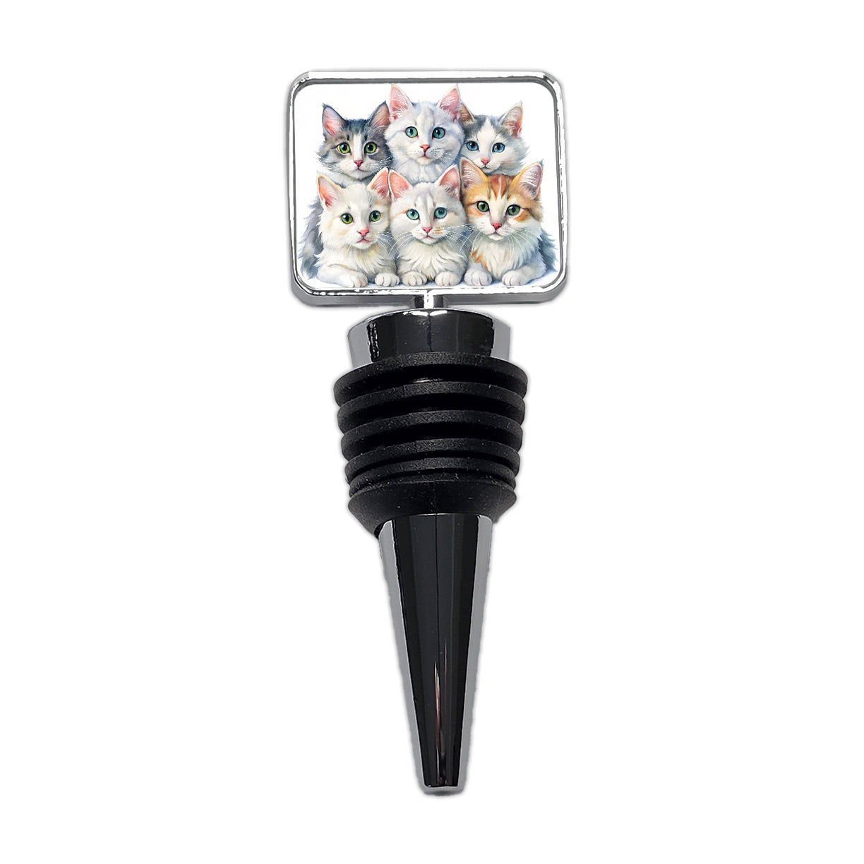 Sweet Turkish Angora Cats Wine Bottle Stopper