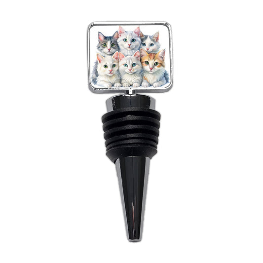 Sweet Turkish Angora Cats Wine Bottle Stopper