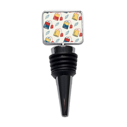 Tea Bags Fun Scattered Wine Bottle Stopper