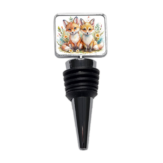 Two Sweet Foxes Wine Bottle Stopper