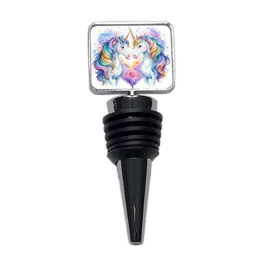 Unicorns In Love Valentine's Day Wine Bottle Stopper