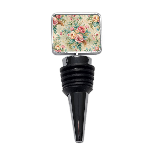 Victorian Flowers Wallpaper Wine Bottle Stopper