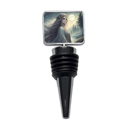 Anime Style Fantasy Princess Elf White Scene Wine Bottle Stopper