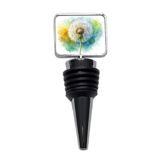 Dandelion Watercolor Wine Bottle Stopper