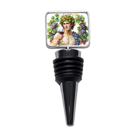 Greek God Bacchus With Wine And Grapes Wine Bottle Stopper