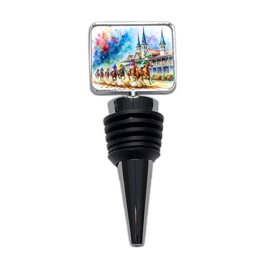 Horse Racing Derby Watercolor Wine Bottle Stopper