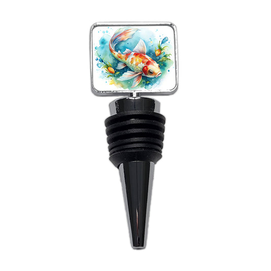 Koi Fish Watercolor Wine Bottle Stopper