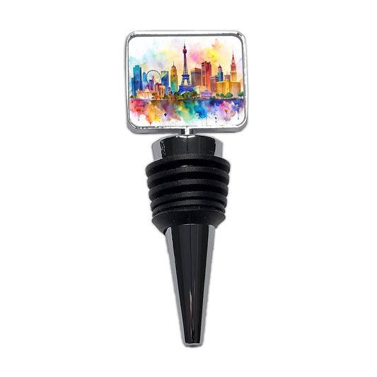 Las Vegas Nevada Watercolor Wine Bottle Stopper