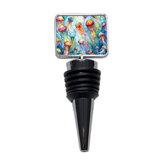 Lots Of Jellyfish Underwater Watercolor Wine Bottle Stopper