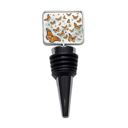 Lots Of Monarch Butterflies in Flight Wine Bottle Stopper