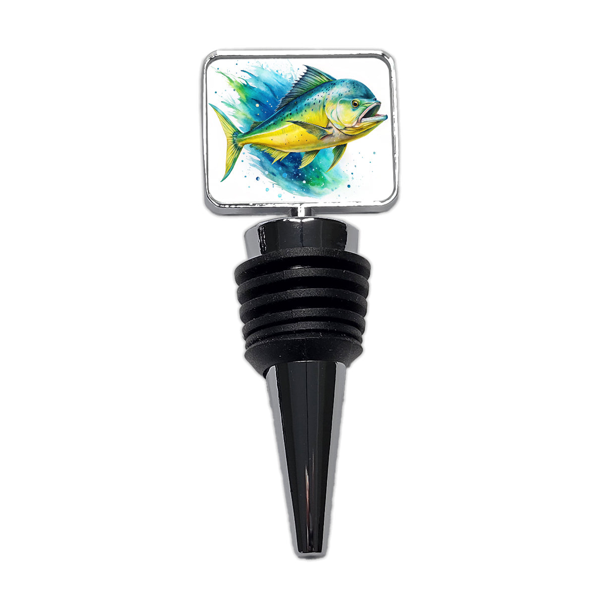 Mahi Mahi Fish Watercolor Wine Bottle Stopper