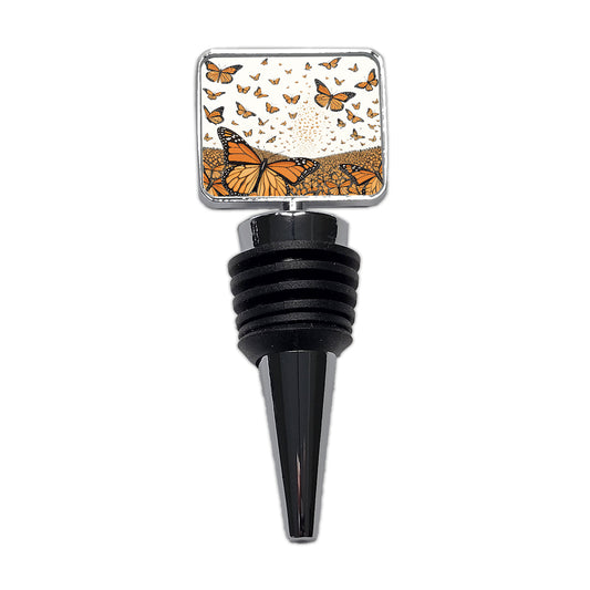 Monarch Butterflies Covering the Countryside Wine Bottle Stopper