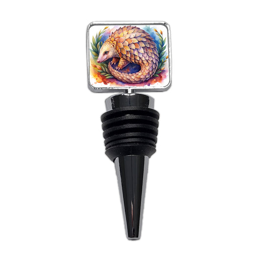 Pangolin Watercolor Wine Bottle Stopper