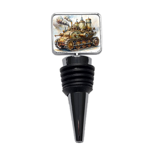 Steampunk Steam Engine Tank Fantasy Sci-fi Wine Bottle Stopper
