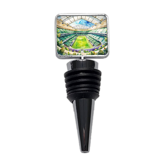Tennis Stadium Center Court Watercolor Wine Bottle Stopper