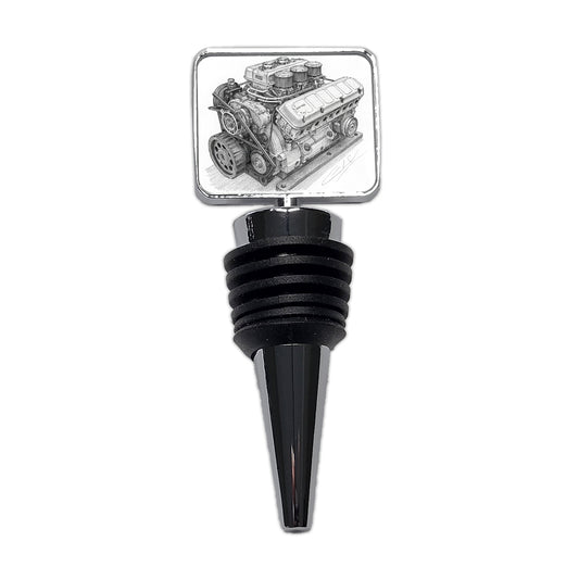 V8 Car Engine Sketch Wine Bottle Stopper