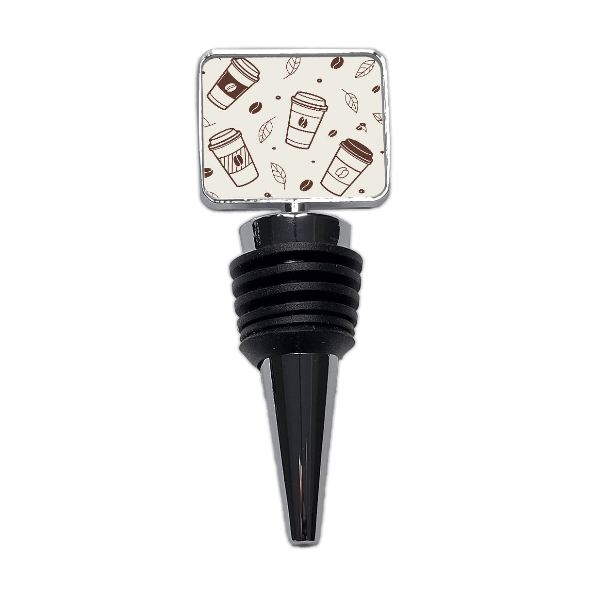 Coffee Cups Scattered Wine Bottle Stopper