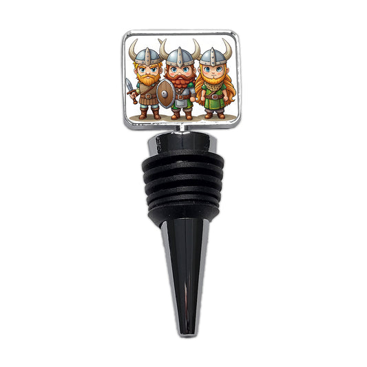 Cute Vikings Wine Bottle Stopper