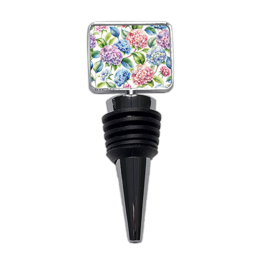 Hydrangea Flowers Wallpaper Wine Bottle Stopper